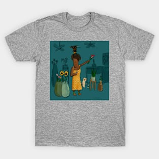 Florist Lady with her cat T-Shirt